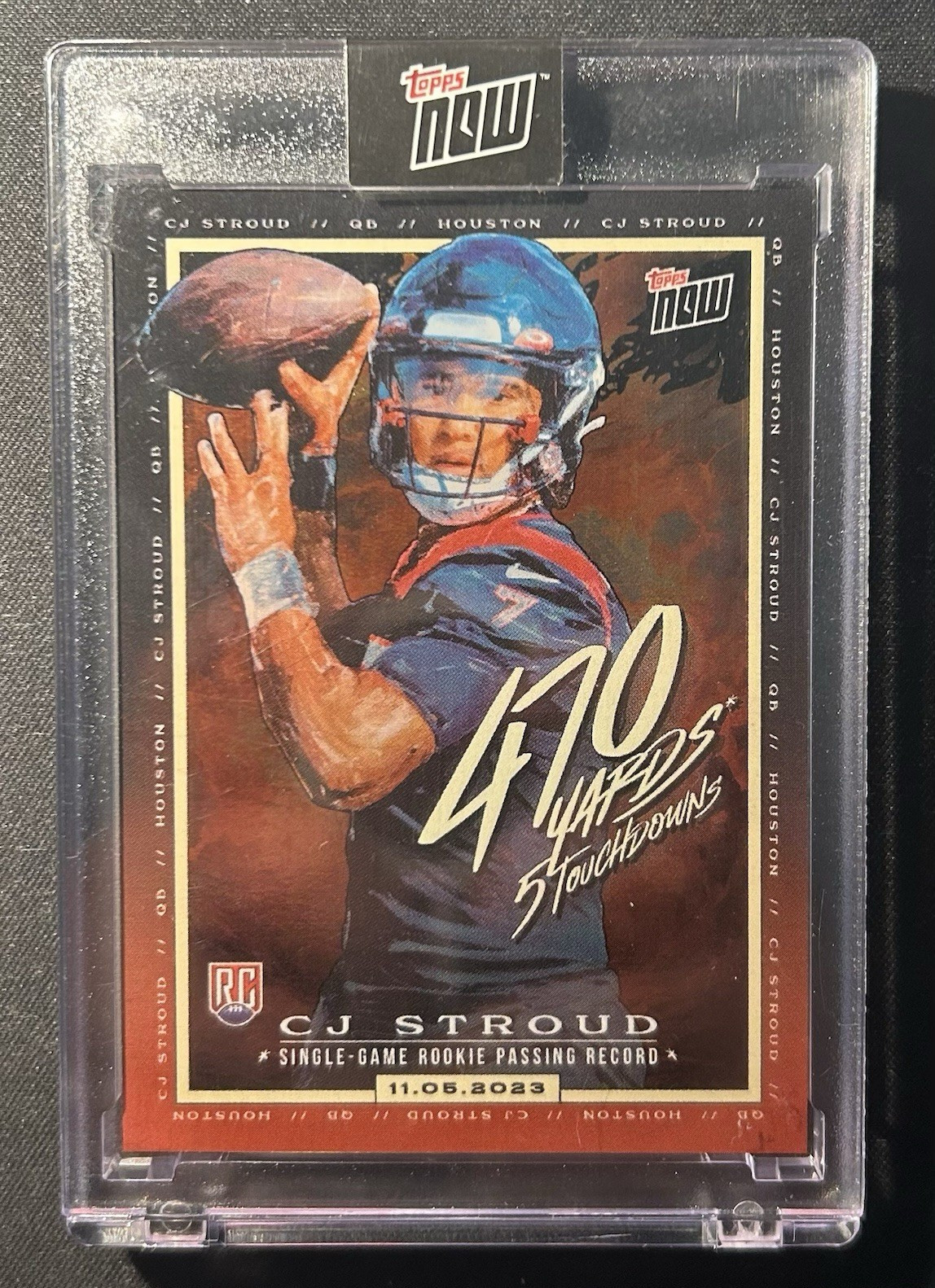 Topps 2023 Topps Now C.J. Stroud Rookie Passing Record #CJ1 Houston Texans