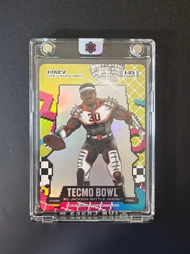 Ickey Woods Tecmo Bowl Bo Jackson Battle Arena Rad 145 Power Steel RD568 Foil