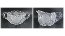 American Brilliant Cut (ABP) Glass / Crystal SUGAR BOWL and CREAMER