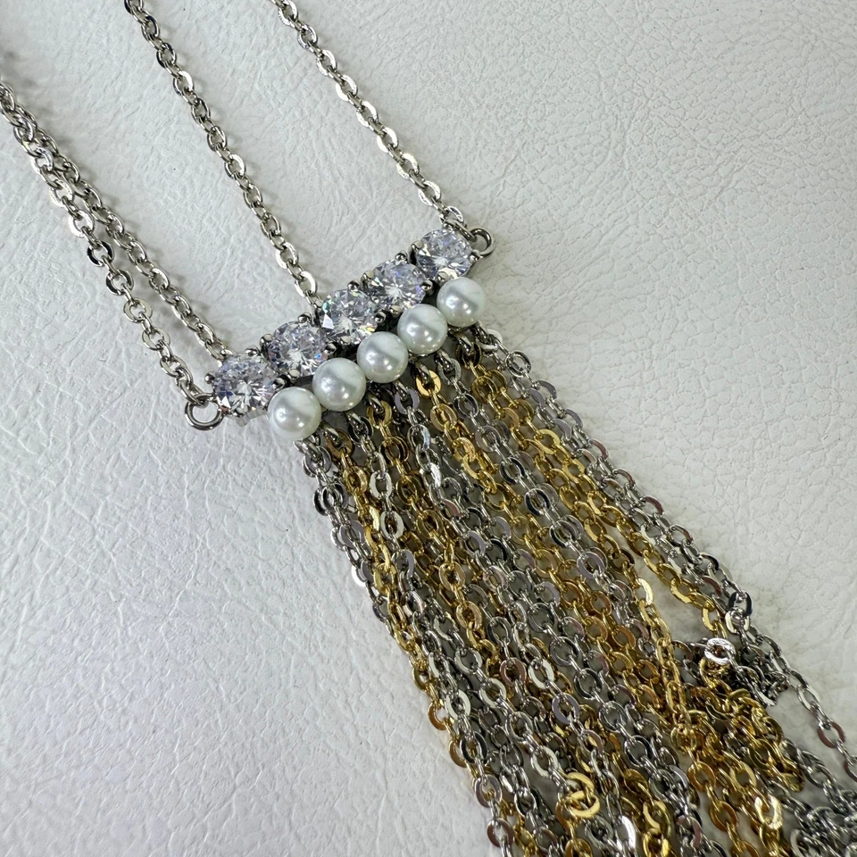 Collar largo con borla en capas Carolee tono dorado vintage Foto 3 de 4