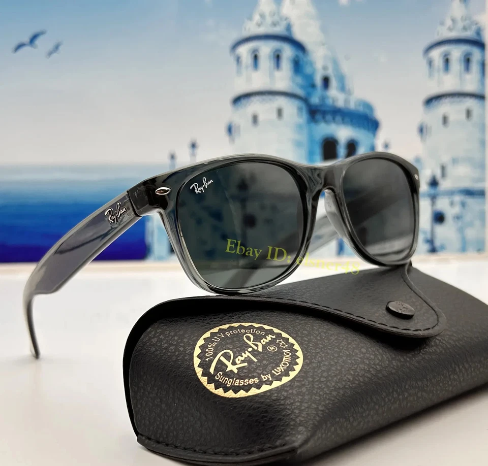 Ray-Ban RB2132 Nuevo Wayfarer Gafas de sol 55 mm Azul Oscuro Lente Marco Gris Protección UV Foto 4 de 4
