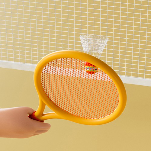 Set Racchette Badminton Bambini Leggere Giocattolo Badminton per Famiglia Gioco - Foto 7 di 16