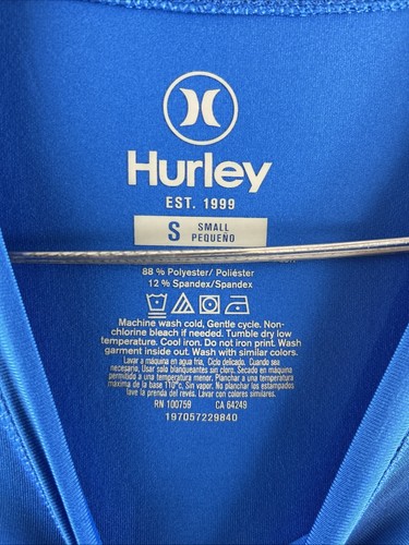 Hurley Long Sleeve Men’s Size Small 88% Polyester At 12% Spandex Blue -0150 - Picture 3 of 4
