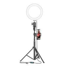 Bower 8 LED Selfie Ring Light Studio Black 360 w/ Tripod Stand Phone Holder