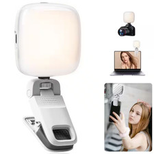 Clip-On Selfie and Video Light, 49-LED, 3 Modes, 200Mah, 0-360  Color, DSLR Ligh