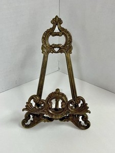 Display Easel Stand Ornate Vintage Design Metal Freestanding Small 8X5 in. 