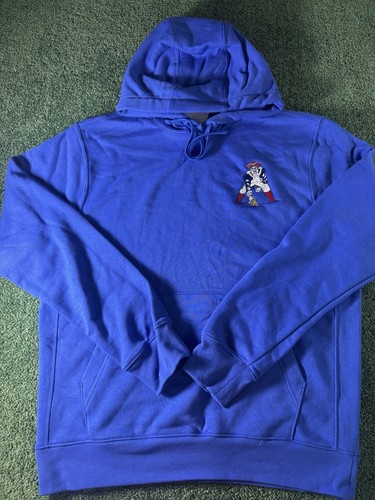 Sudadera Nike New England Patriots para hombre mediana azul real logotipo antiguo nueva con etiquetas con capucha