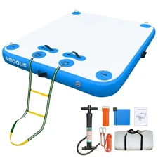 Inflatable Floating Dock Air Dock Platform 6ft/8ft/10ft Non-Slip Water Mat fo...