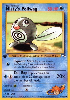 Pokemon Misty's Poliwag Card Gym Heros 87/132