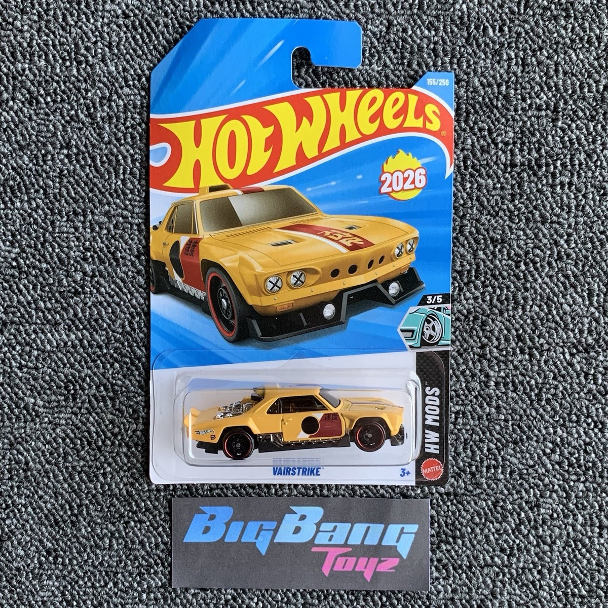 Hot Wheels Vairstrike Yellow #155 Mainline 2026 Case F (In-Hand