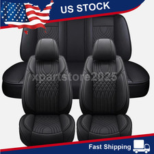 Black For Dodge Car Seat Covers Full Set 5-seats Leather Front Rear Protectors Black For Dodge Car Seat Covers Full Set 5-seats Leather Front Rear Protectors