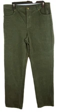 Gloria Vanderbilt Olive Green Corduroy Flat Front Straight Leg Pants Women's 12
