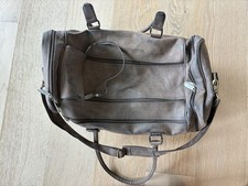 Vintage Wells Fargo Brown Leather Duffle Gym Overnight Bag