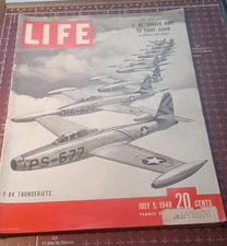 Vintage Life Magazine  July 5 , 1948 F-84 Thunderjets