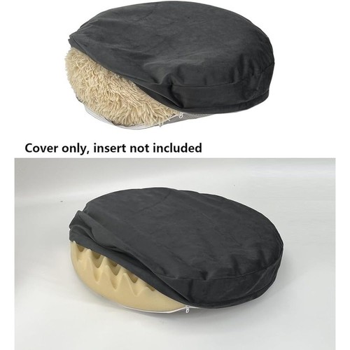 Waterproof Round Dog Bed Cover Zippered Faux Fur Replacement 24 Inch Velvet New - Picture 2 of 5