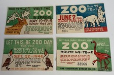 40s Cincinnati Street Railway Trolley Ticket Pass Zoo Lot of 4