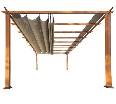 Gartenpavillon Unterstand Florenz Paragon 11x16 hellbraun Aluminium B-Ware