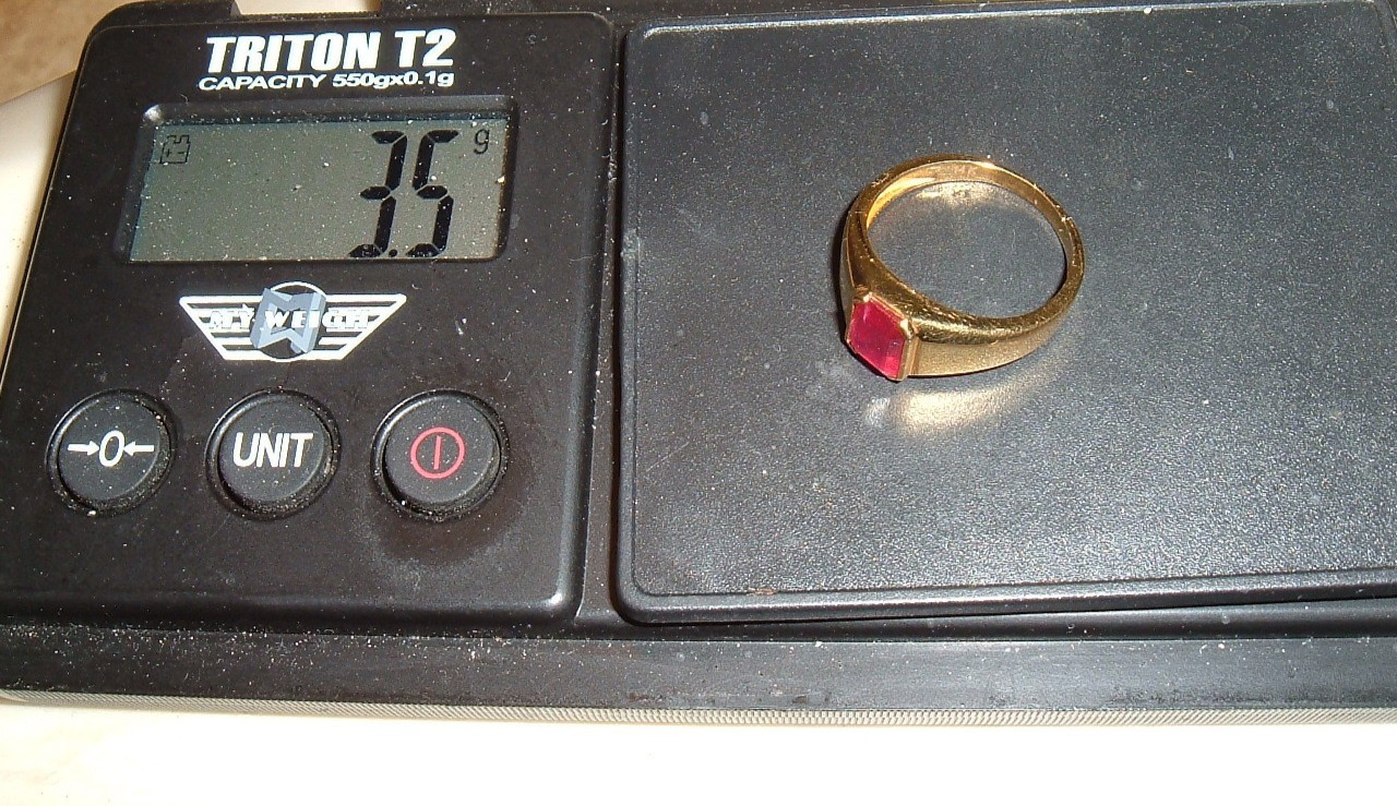 SOLID 14K GOLD EMERALD CUT RED RUBY GEMSTONE VINT… - image 17