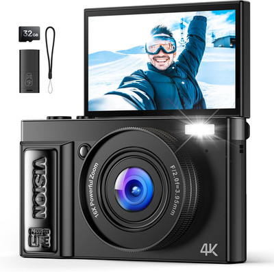 4K Digitalkamera 64MP Vlog Kamera 180° Klappdisplay Digital Fotokamera Vintage S
