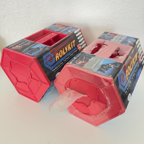 Rolykit S-11 Red Roll Up Storage Organizer Jewelry Tackle Box Craft Sewing NOS - Picture 2 of 7