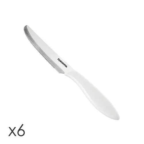 Tescoma set 6 coltelli da tavola Presto 12 cm coltello inox bianco rosso Rotex - Foto 17 di 21