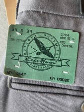 Vintage Eddie Bauer Pants Mens 34 Tall Gray Khaki WPL 9647 USA UNHEMMED 2277