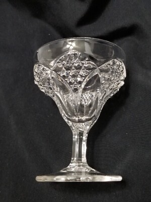 SET 10 SHERBERT  4'' Imperial Glass Tulip & Cane  Pecorah  Clear Glass EAPG 1902