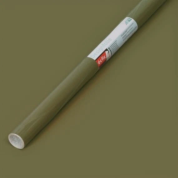 Vinilo trasero adhesivo verde oliva mate D-C-Fix (346-8326) 67 cm x 2 m (paquete de 3 rollos)
