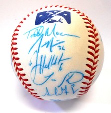 David Wright Adrian Gonzalez Rickie Weeks 2003 PEORIA Autograph Signed Baseball