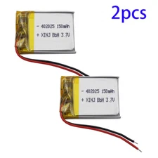 2pcs 3.7V 150mAh Polymer Rechargeable Li Battery 402025 For Bluetooth Headphones