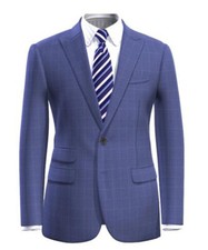 Tailored Light Blue Checker Men Suit,Custom Made Checkered Men Suit With Pants