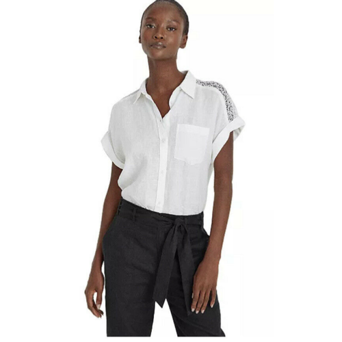 Lauren Ralph WHITE Linen Hi-low 