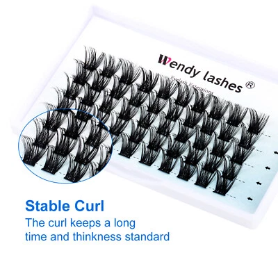 WENDY LASHES DIY Lash Extensions Wide Stem Individual Cluster Lashes D Curl 0.07mm 8-16mm