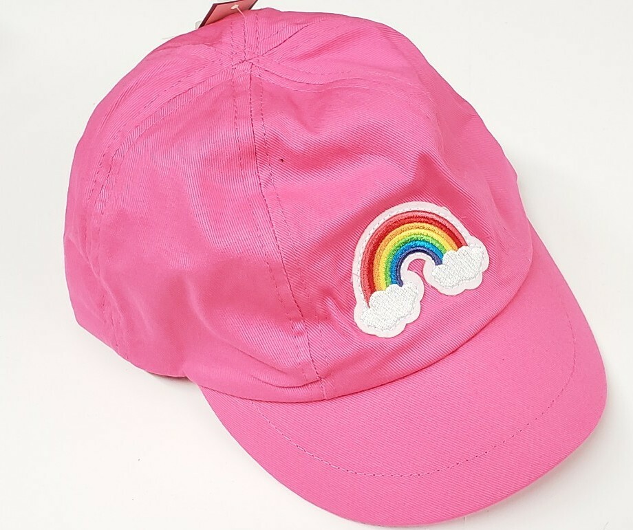 Rainbow Hat Adjustable Baseball Cap PINK One Size kids sizing Toddler Hat  NEW