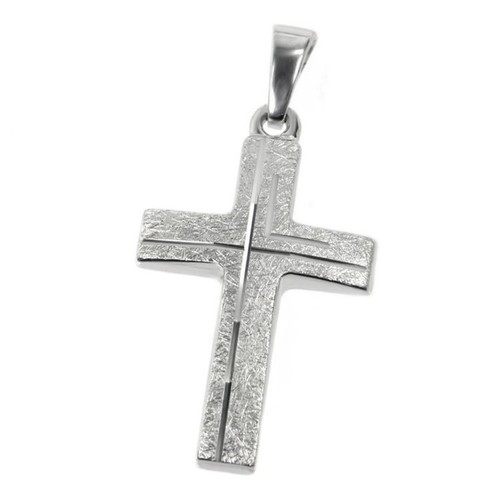 Cross Cross Pendant 925 Silver Rhod. Communion Confirmation Baptism New Also Chain - Picture 2 of 5