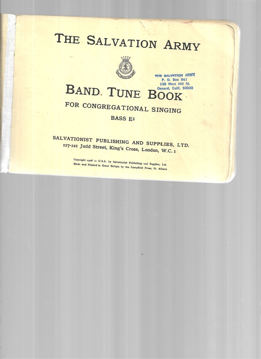 THE SALVATION ARMY BAND TUNE BOOK FOR CONGREGATIONAL SINGING 1928