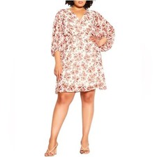 City Chic Pretty Jasmine Dress In Ivory Jasmine Size 22