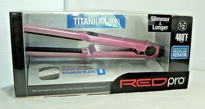 red pro titanium flat iron