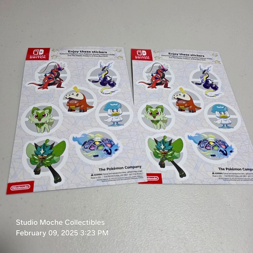 Pokémon Scarlet & Violet Sticker Sheet - Promotional Item - NEW