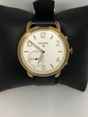 Fossil FTW1129 Unisex Black Leather Analog Dial Genuine Hybrid Smart Watch  CM289 | eBay