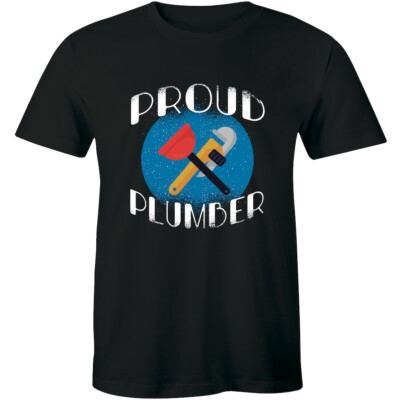 Proud Plumber T-Shirt Design Plumber Equipments tools Men's Tshirt Gift