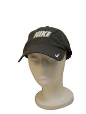 NEW WT NIKE UNISEX DARK GRAY WHITE NIKE GOLF HAT CAP FD9709-060 ADJUSTABLE M/L