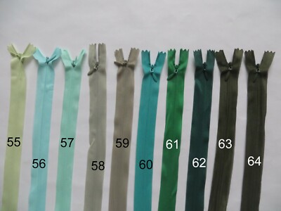Reißverschluss  Nahtverdeckt , Spirale , Länge 55 cm, Nicht Teilbar, 64 Farben