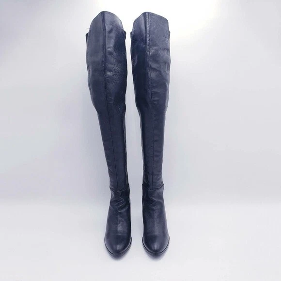 Botas por encima de la rodilla Charles David botas de cuero negras elásticas espalda para mujer talla 7 Foto 3 de 4