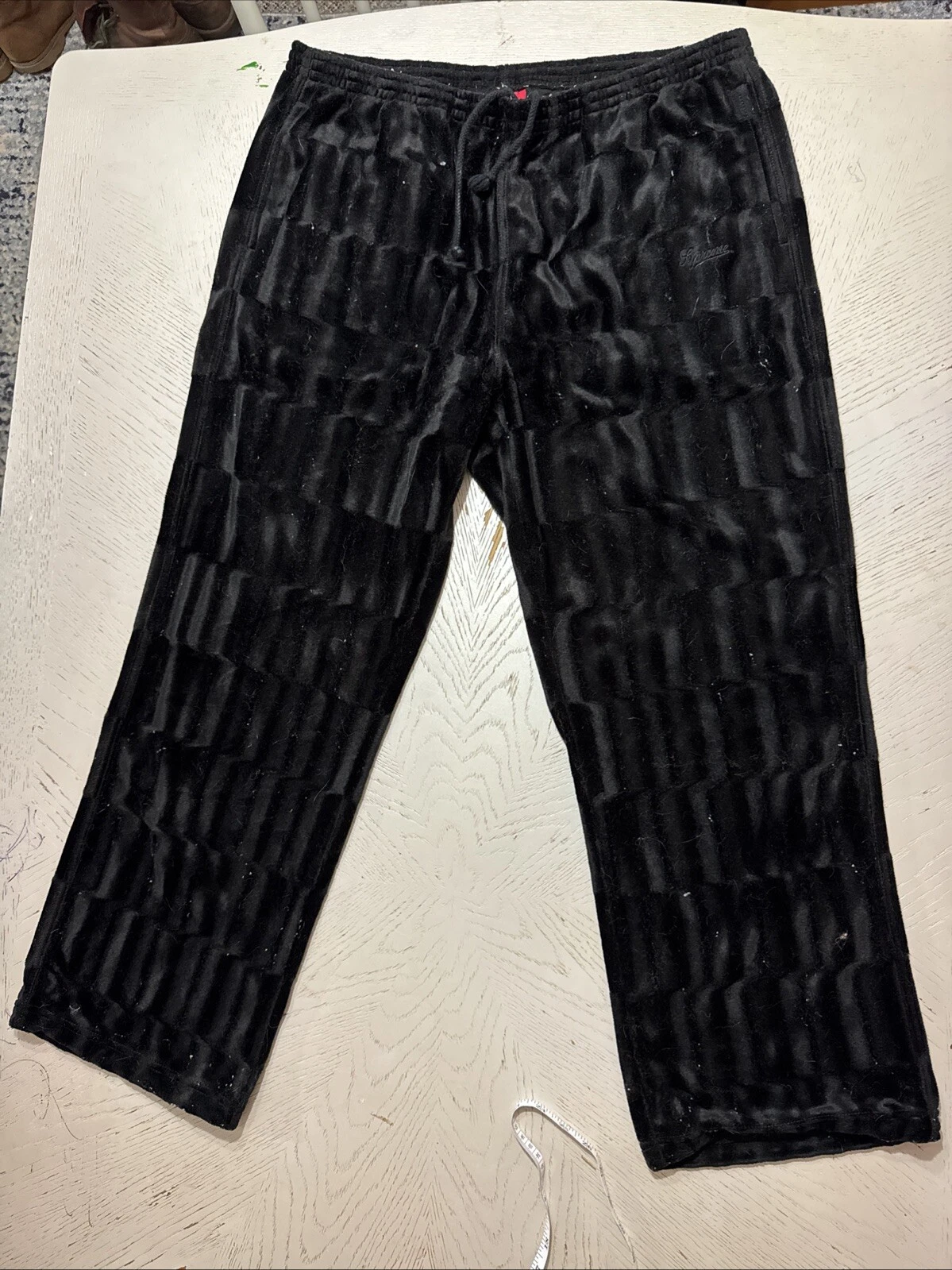 pantalon velours suprême xl noir à motifs 