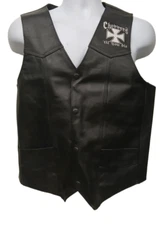Mens vest leather vest choppers til you die embroidered NEW
