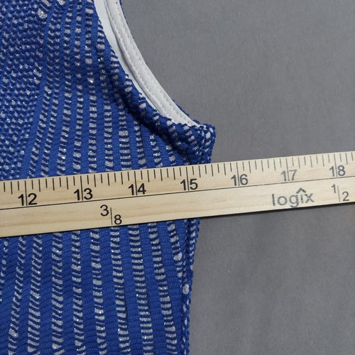 Haute Monde DRESS Glitter Blue Kids Girls Size Medium Knee Length Sleeveless - Picture 6 of 8