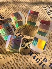 8PCS Combiner Splitter Cross Dichroic RGB X-Cube Optical Glass Prism For DIY