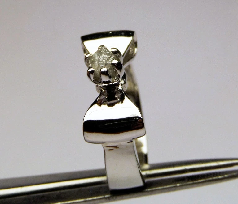 Anillo de diamantes en bruto gris natural de 0,80 quilates, anillo de diamant... - Imagen 4 de 4