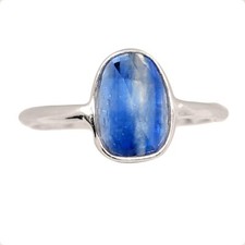 Faceted Natural Kyanite - Brazil 925 Sterling Silver Ring Jewelry s.5.5 CR69706